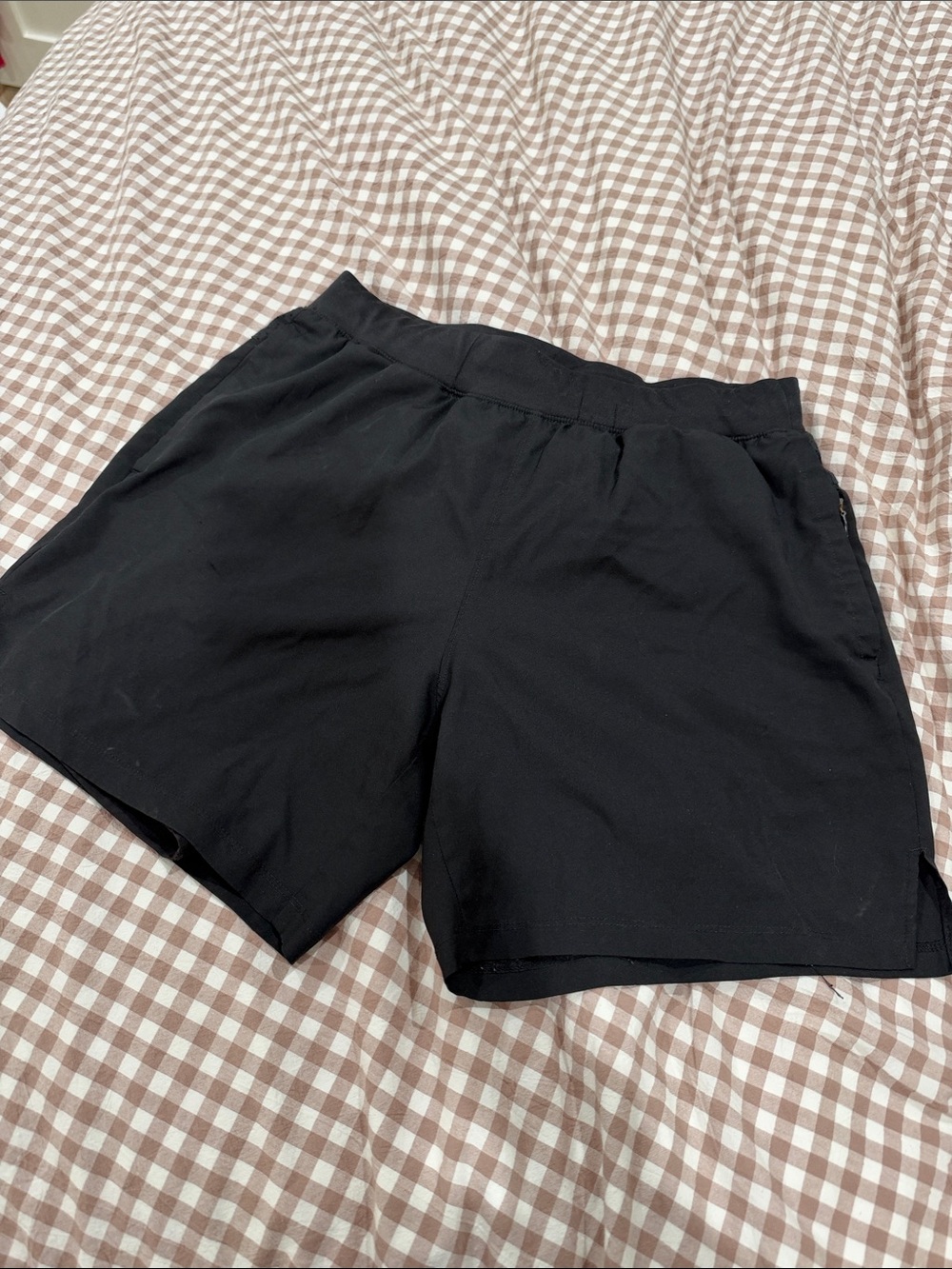 Men's Athletic Black Performance Shorts - Elastic Waist